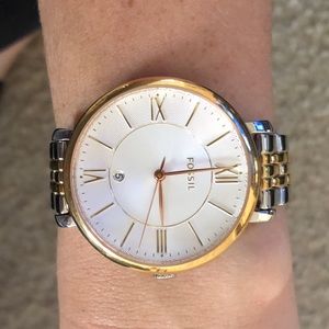 Two tone fossil watch